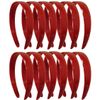 Motique Accessories One Dozen 1 Inch Red Plastic Headbands with Teeth