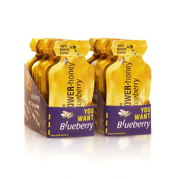 Power Honey Blueberry with Caffeine Energy Gel | 24 Units per Packs of 1.3 Oz