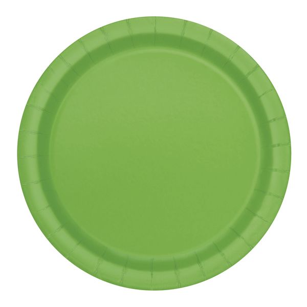 Lime Green Solid Round Dessert Paper Plates - 7" (Pack of 20) - Vibrant Party Plates for Appetizing Treats - Perfect for Birthdays & Events