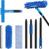 Professional 69'' Window Squeegee Cleaner Tool with Extension Pole, 2-In-1 Sq...