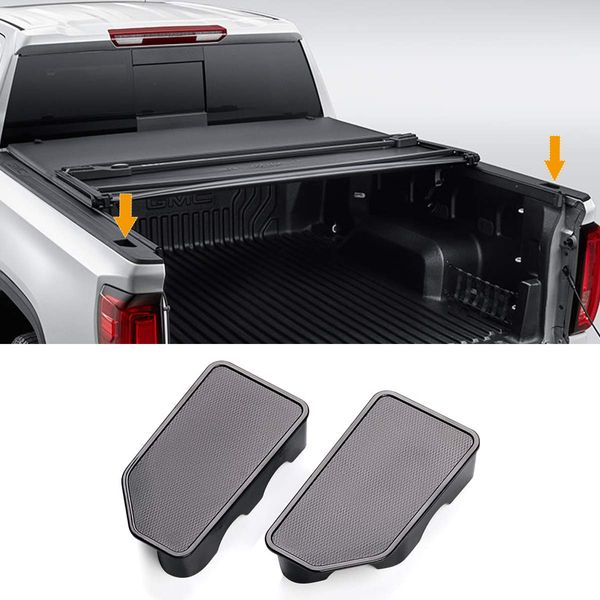 Moonlinks Bed Rail Stake Pocket Cover Compatible with 2014-2018 GMC Sierra 1500 and Chevrolet Silverado 1500/2500/2500HD/3500(Set of 2)