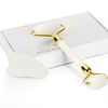 YLTNEUQER Jade Roller Gua Sha Set - Skin Care Set, Natural Beauty Skin Care Tools, Face Roller Massager for Face, Neck, and Eye Treatment (White)