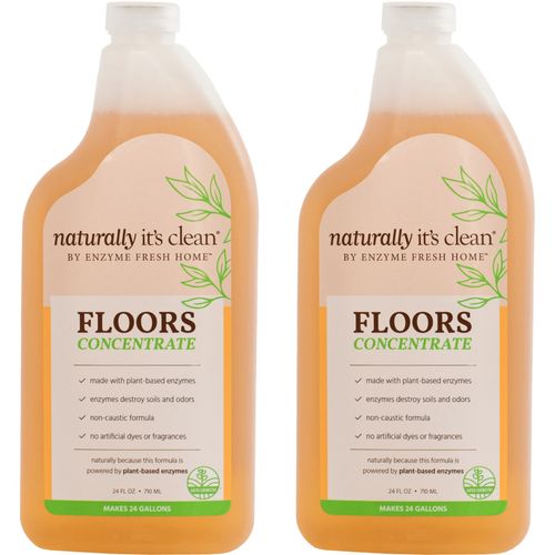 naturally it's clean Floor Enzyme Floor Cleaner | 24 Gallon Rinse Free Concentrate | 2 Pack