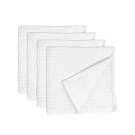 GILDEN TREE Waffle Towel Quick Dry Thin Exfoliating, 4 Pack Washcloths for  Face Body, Classic Style (White)