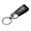 Chrysler Logo Black Leather Strap Chrome Metal Key Chain