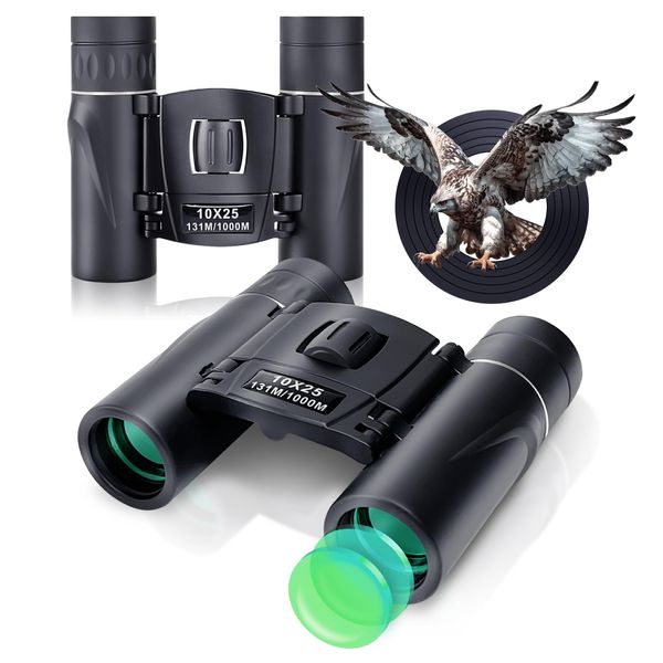 Midoo 2 Pack 10x25 Binoculars for Adults and Kids,Small Compact Binoculars with Clear Low Light Version for Bird Watching, Lightweight Waterproof Binoculars for Travel Hunting Cruise Ship Essentials