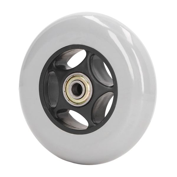 Wheelchair Wheel 4in Rubber Low Noise Walker Caster Replacement Part Solid Wheel Replacement for Rollator Gray