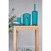 WENKO Brasil Swing Lid Cosmetic Bin, Petrol, L - Completely Shatter-Proof Capacity 6.5 litres, Plastic (TPE), 19.5 x 31 x 19.5 cm, Petrol