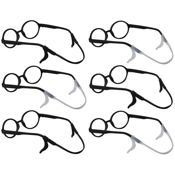 SHINKODA Kids Glasses Strap & Ear Grip Hooks Kit No Tail Sports Eyewear Retainer Anti slip Eye Glass Holder for Boys & Girls, Black, Clear(3-8 Years), Universal