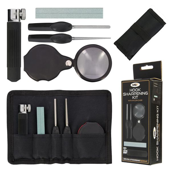 NGT Hook Sharpening Kit Carp Fishing Tackle Sharpener Set with Case