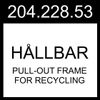 IKEA HALLBAR HÅLLBAR Pull-out Frame For Recycling Light Gray   204.228.53