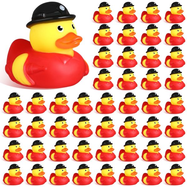 Sotiff Fireman Rubber Ducks 2 Inch Firefighter Rubber Ducks Firefighter Hero Bath Toy for Firefighter Party Favors Birthday Gifts Beach Summer Bath Tub Pool Toys (48 Pcs)