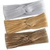 Hisight 3 Pcs Fashion Wrinkle Elasticity Metallic Big Bowknot Baby Headband Hair Bow Band Accessories Headwear Women and Girls Headband, Fashion Design