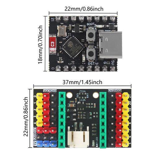 3 Sets ESP32-C3 Mini Development Board ESP32 Super Mini Development Board ESP32-C3 Development Board WiFi Bluetooth with Expansion Board for Arduino