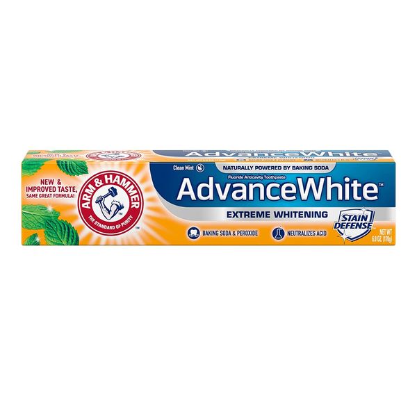 Arm & Hammer Advanced White Breath Freshening Fluoride Toothpaste, Winter Mint, 6 Ounce Tube