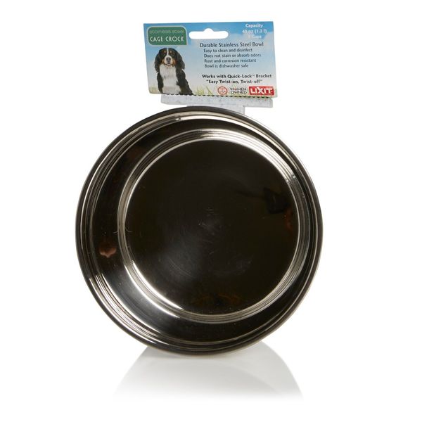 Lixit Quick Lock Removable Dog Kennel Bowls for Wire  Crates 40oz