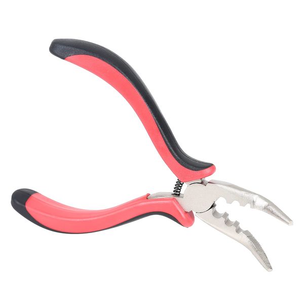 Hair Extension Plier with 3 Holes Hair Pliers for Micro Nano Ring Hair Extensions Opener and Removal (Black-Pink, Needle Nose Pliers with 3 Holes)