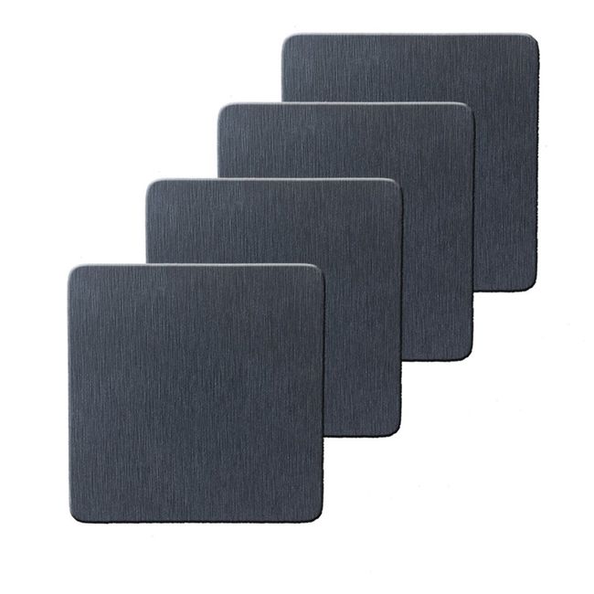 Diatomaceous Earth Coaster Set, Non-Asbestos Tested, Water Absorbent, Quick Drying, Square Type (Set of 4) (Black)