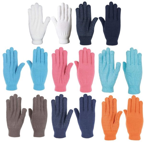 netproshop Damen Magic Handschuhe mit Gumminoppen Weich und Elastisch Einheitsgröße, Farbe:Weiss