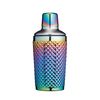 BarCraft BCCSSTUDRBOW Studded Glass Cocktail Shaker, 300 ml (10.5 fl oz) - Rainbow-Pearl Iridescent Finish, 8 x 8 x 17.5 cm