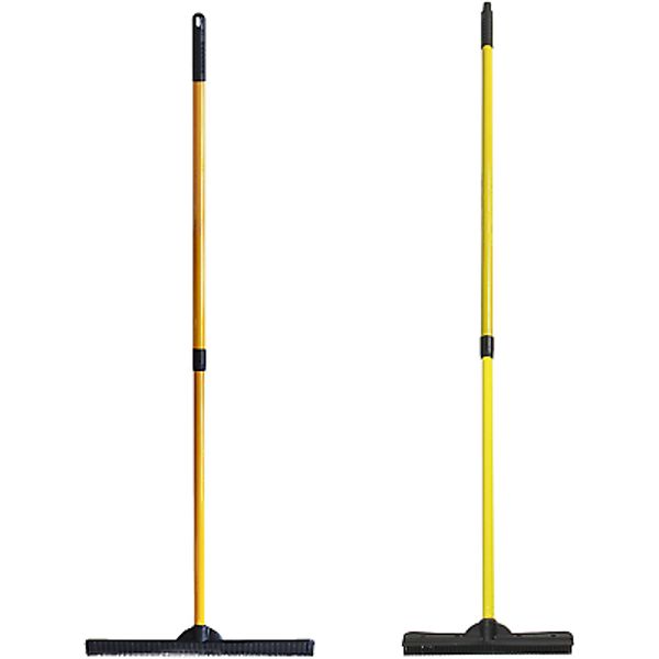 Indoor Outdoor Pet Hair Rubber Broom Set with Carpet Rake and Squeegee, Easily C