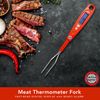 Digital Meat Thermometer Fork for Grilling & BBQ with Ready Alarm, Pro Temp Poin