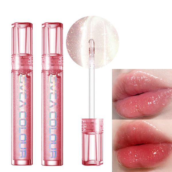 Mrettick 2 Stück Clear Lip Gloss Hydrating Lip Glow Oil Clear Plumping Lip lang anhaltend feuchtigkeitsspendend nicht klebrig frische Textur Lipgloss, Lip Lacquer glänzend