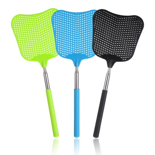 Giantree 3 Pcs Fly Swatter Heavy Duty Set, Colorful Fly Swatters, Large Bug Swatter with Durable Telescopic Stainless Steel Extendable Handles for Indoor Outdoor Home Camping Garden