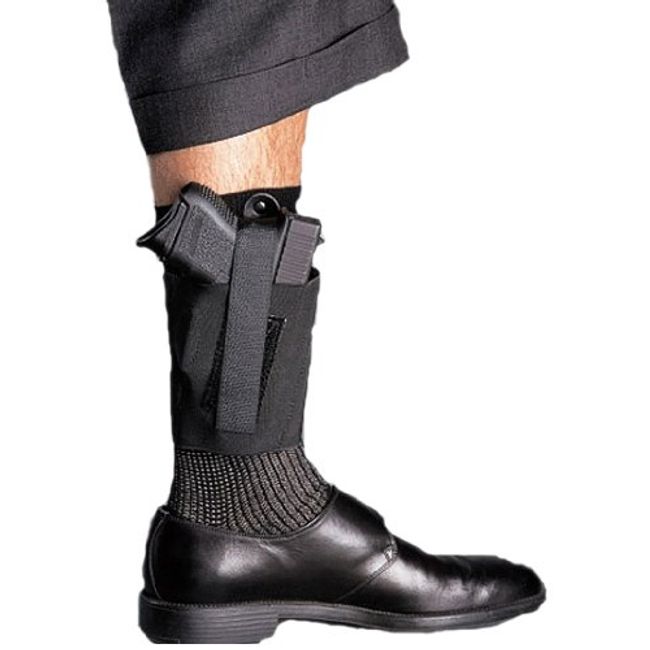 Galco Cop Ankle Band for Walther PPK, Sig P232, Kahr K9, K40, PM9, PM40, Bersa Thunder .380 (Black, Right-Hand)