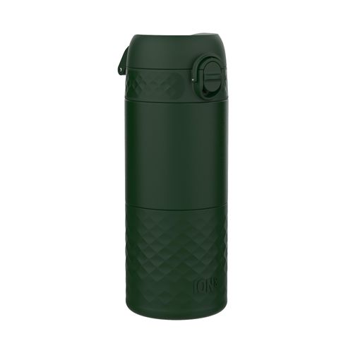 Ion8 Insulated Travel Mug, Leak Proof, Triple Lock Secure, Spill-Free in Transit, Hygienic Cover, Easy-to-Clean, Perfect On-The-Go, Dark Green, Stainless Steel