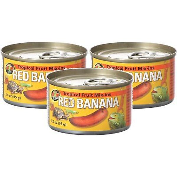 Zoo Med Tropical Fruit Mix-ins Red Banana Reptile Food, 3.4 Ounce (Pack of 3)