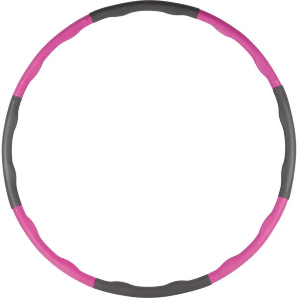 John Gym Wave 32388 Fitness Ring Hula Hoop Ring Soft Grip Removable with Click System Pink Grey