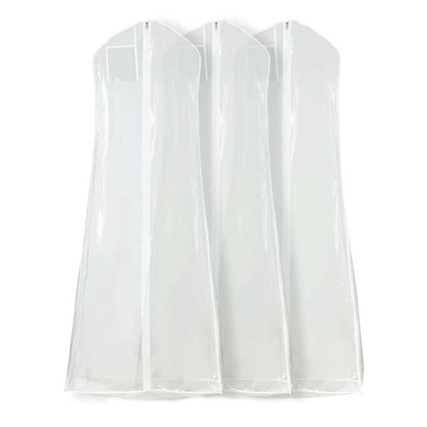 micopuella Gusseted Dress Cover Long Clear Set of 3 Garment Cover Wedding Ballroom Dance Costume Cover