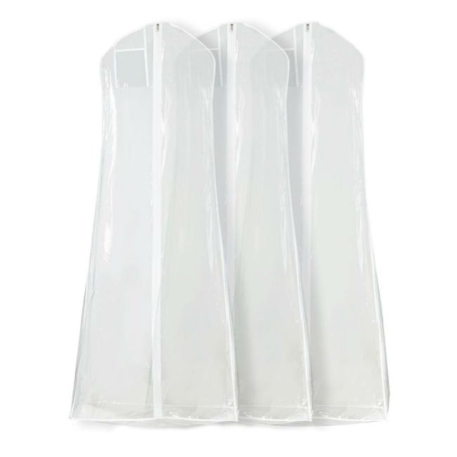 micopuella Gusseted Dress Cover Long Clear Set of 3 Garment Cover Wedding Ballroom Dance Costume Cover