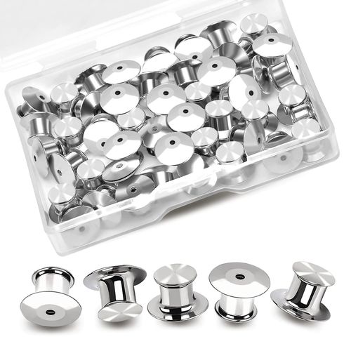 20PCSLocking Pin, Backs LockingPin,Keepers Clasp,Flat Head clamp,Needle Back Lock,Suitable for brooches, Lapels, Badges, Enamel Needles and DIY Crafts,Without Needle