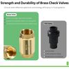 Brass Pump & Well Check Valve, One Way Back Flow Preventer, Female Pipe Thread