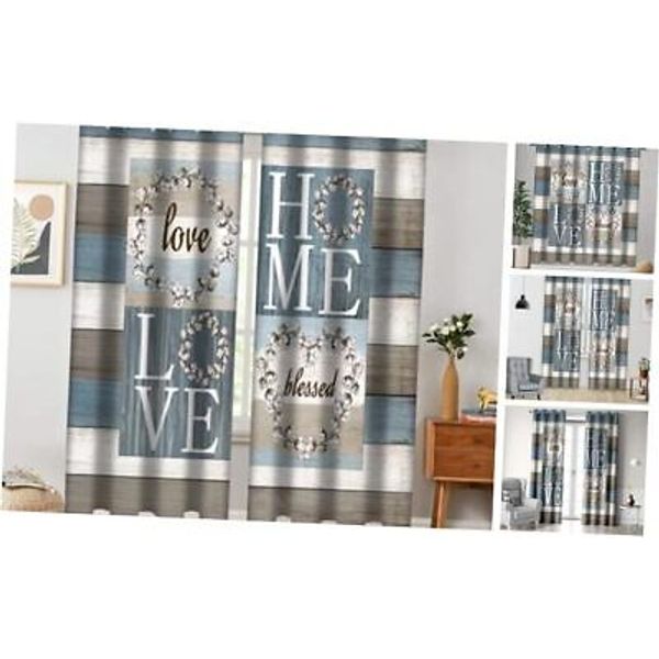 Rustic Floral Flower Sweet Love Blackout Curtains, 52"W x 84"L (Pack of 2) Home