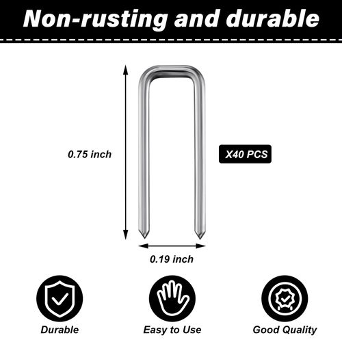 Jetec 40 Pieces Plantation Shutter Repair Kit Replacement Louvers Staples Window Blind Tilt Rod Operable Plantation Silver Missing Metal Indoor Louver Staples Tools Repair (0.75 x 0.19)