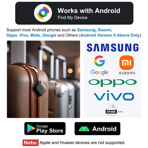 Air Tag for Android, Tags-4 Pack Luggage Tracker with 4 Case, Tags Works via Google Find My Device App, Bluetooth Tracker Item Finder for key, Backpack, Travel and Commute, 4 Pack, Black (NOT for iOS)