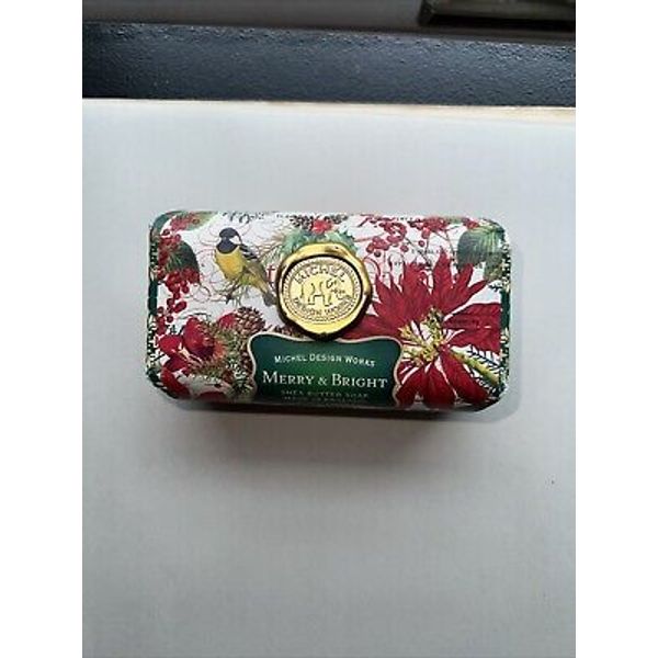 MICHAEL DESIGN WORKS MERRY & BRIGHT SHEA BUTTER BAR SOAP MADE IN ENGLAND 8.7OZ