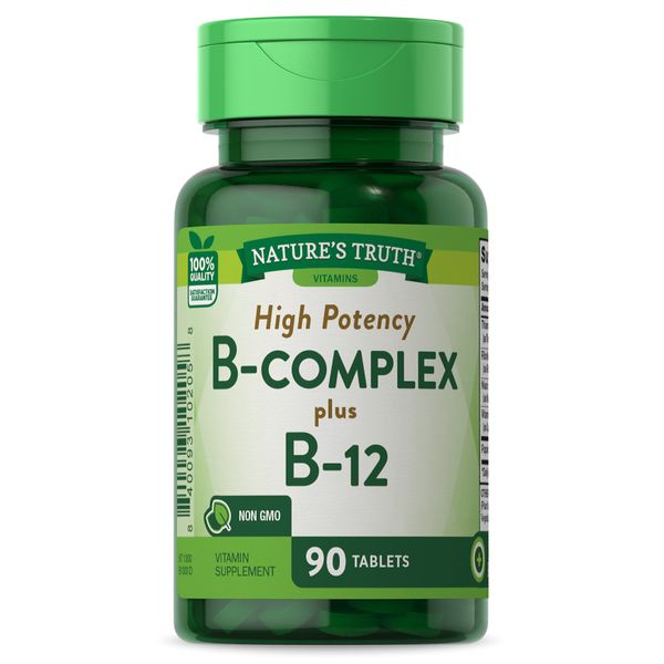 Nature's Truth High Potency B-Complex Plus B-12 90, 90 Count (Pack of 3)