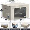 Storage Bins with Metal Frame - Stackable & Foldable Clothes Organizer Bags - Ox