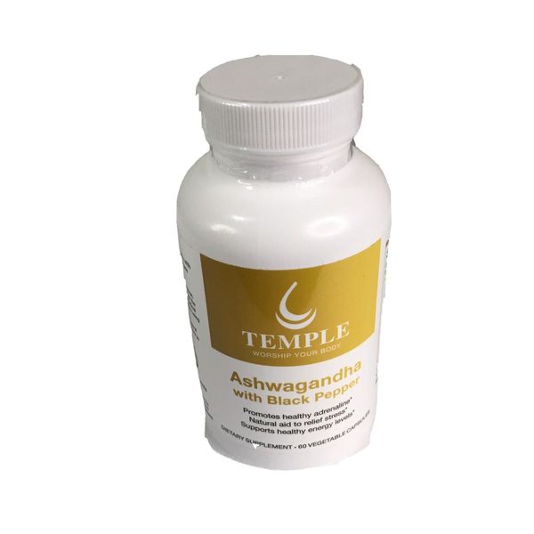 Temple Ashwagandha With Black Pepper Ex 8/24 60 Capsules