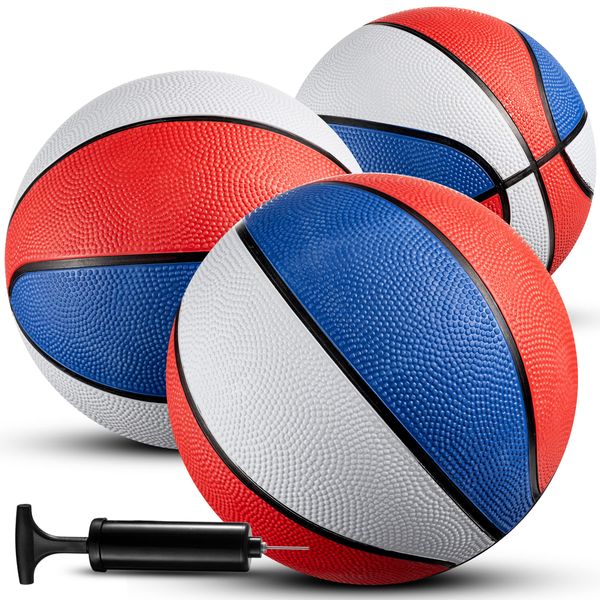 Rubber Mini Basketball Balls For Kids 7 Inch, Size 3 Pack Of 3 - Mini Hoop Outdoor Basketball Set & Indoor, For Small Basketball Hoops & Pool Basketball Parties - Kids Basketball Party Favors For Kids