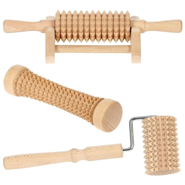 Bütic Wooden Massage Rollers, Wellness Massage, Set of 3