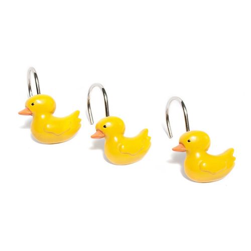 Carnation Home Fashions PHP-DKY/12 Ducky Resin Shower Curtain Hooks Set of 12 [Home], Yellow