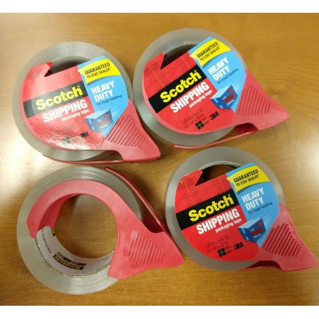 4 Pack: Scotch Shipping Packing Tape Clear 1.88' X 163.8'  - 5B