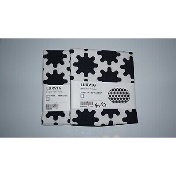 (2 Set) IKEA Lurvig Pet Bed Cover for Cat Dog | Black & White 13 3/4" x 20.5"