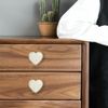 YYMSEN 6 Pcs Brass Knobs Drawer Pulls Handles Heart-Shaped Gold Cabinet knobs, Suitable for Bathroom Drawer Kitchen Door Pulls Handles Heart-Shaped Handles (White)
