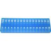 Blue Once-a Day Monthly Pill Organizer Removable Lid for Easy Loading